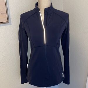 Lorna Jane grey half zip long sleeve workout top